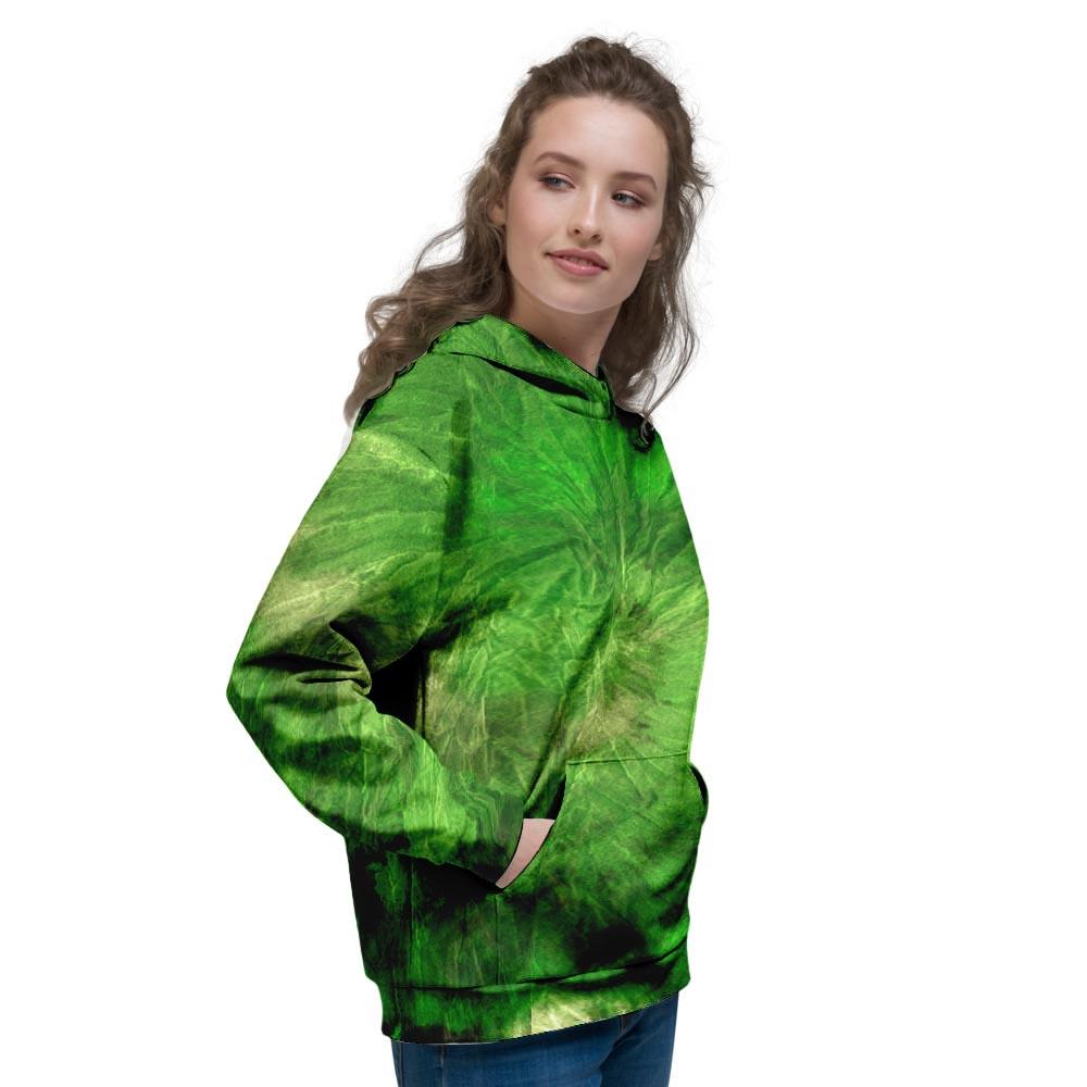 Emerald Green Tie Dye Women's Hoodie-grizzshop