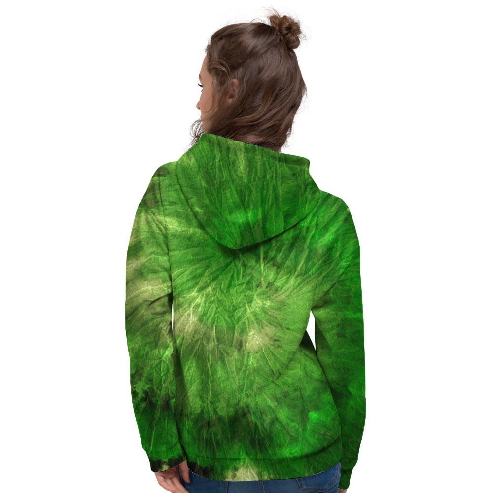 Emerald Green Tie Dye Women's Hoodie-grizzshop