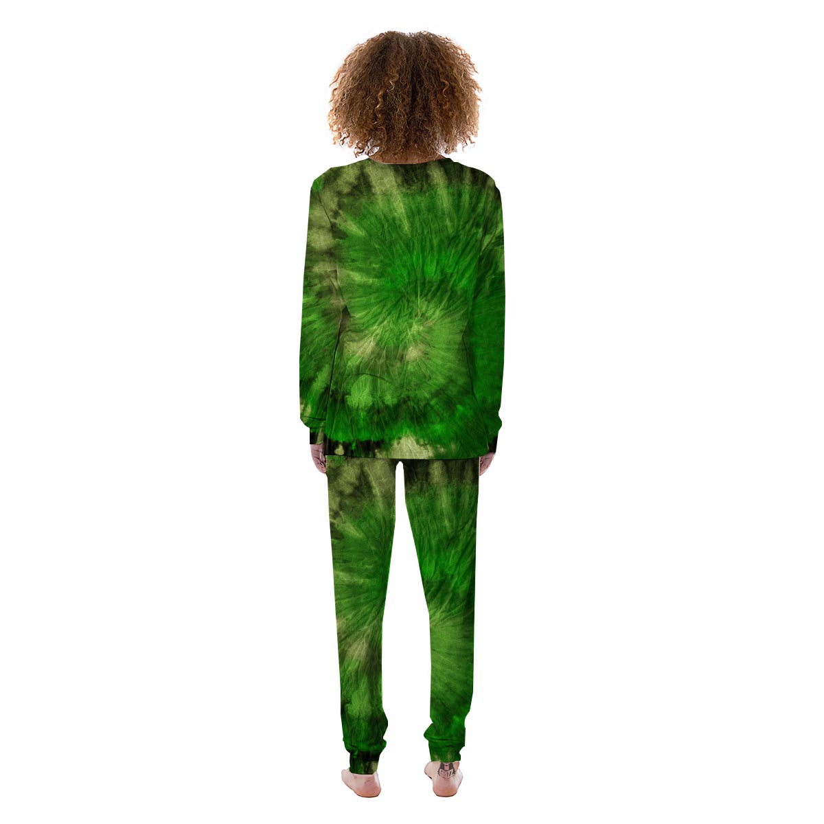 Emerald Green Tie Dye Women's Pajamas-grizzshop