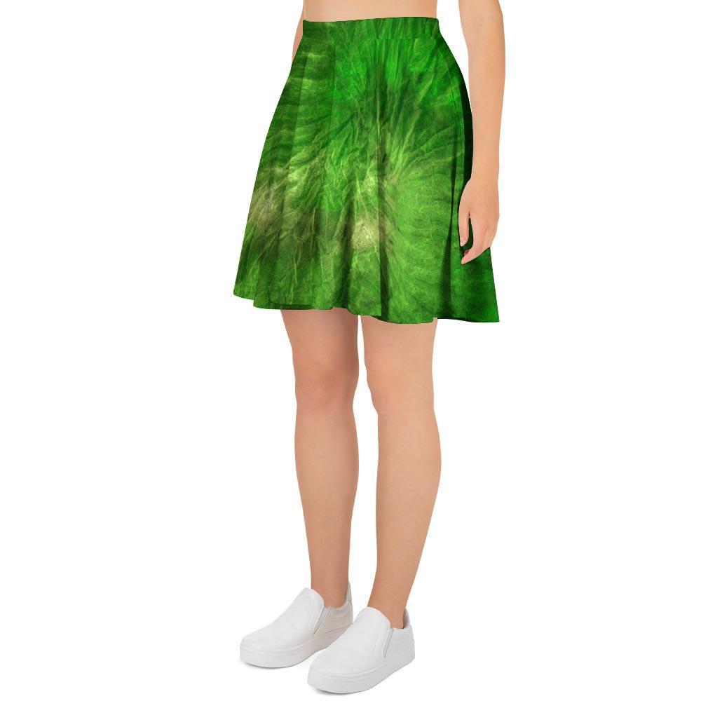 Emerald Green Tie Dye Women's Skirt-grizzshop