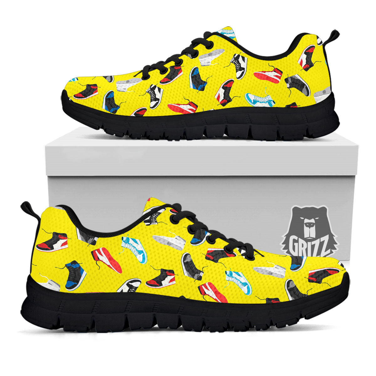 Emo Shoes Print Pattern Black Sneaker-grizzshop