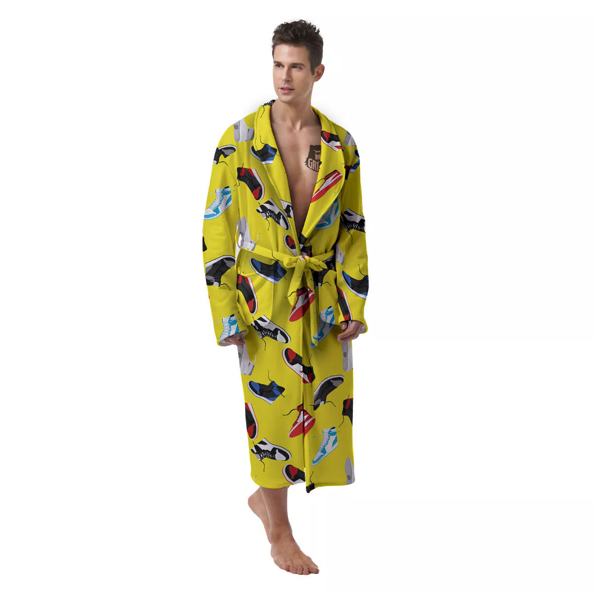 Emo Shoes Print Pattern Men's Robe-grizzshop