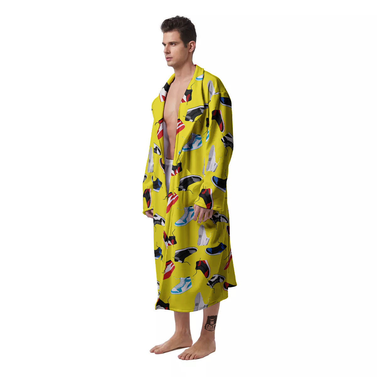 Emo Shoes Print Pattern Men's Robe-grizzshop