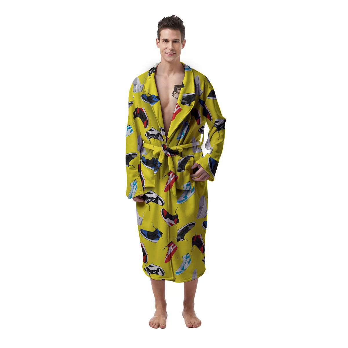 Emo Shoes Print Pattern Men's Robe-grizzshop