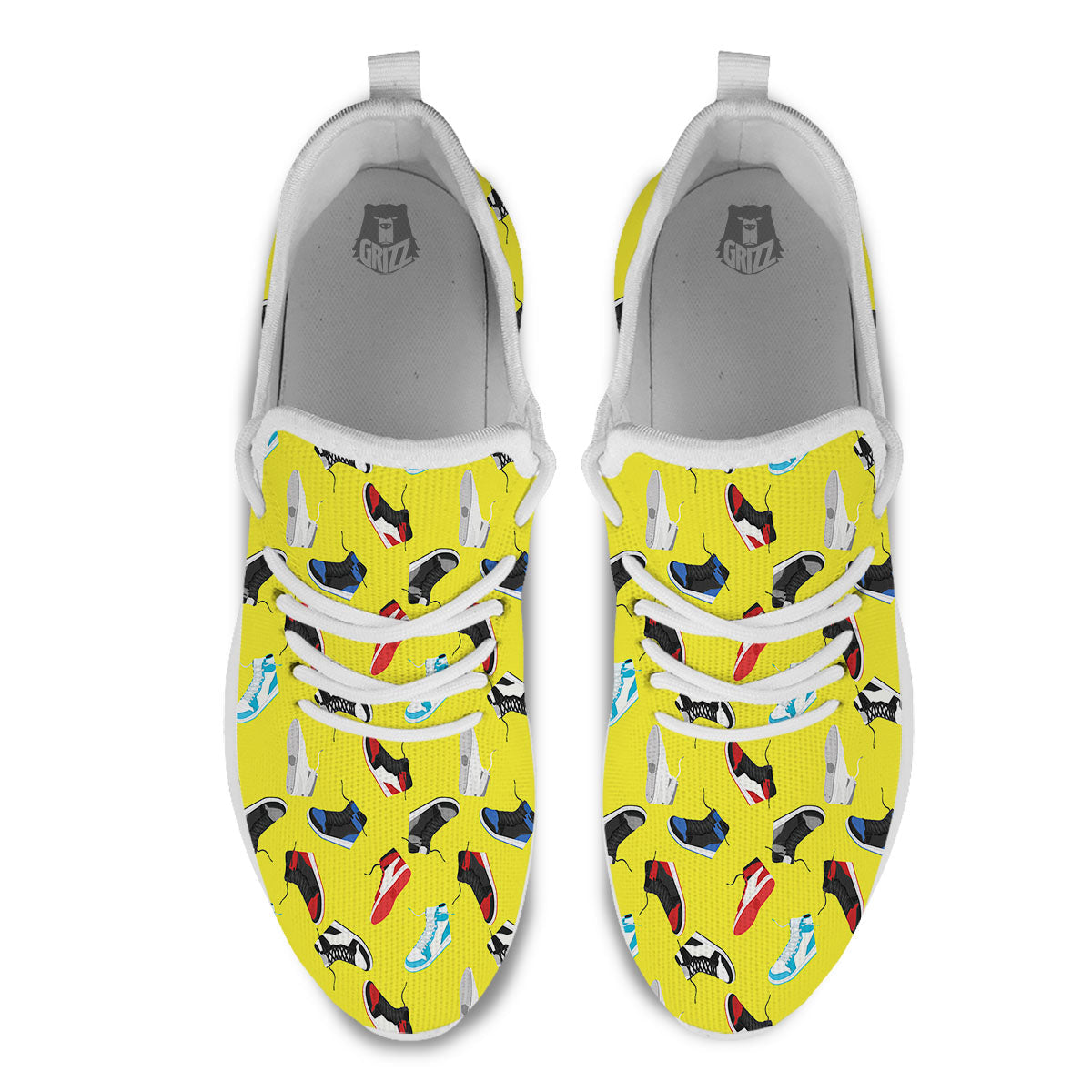 Emo Shoes Print Pattern White Athletic Shoes-grizzshop