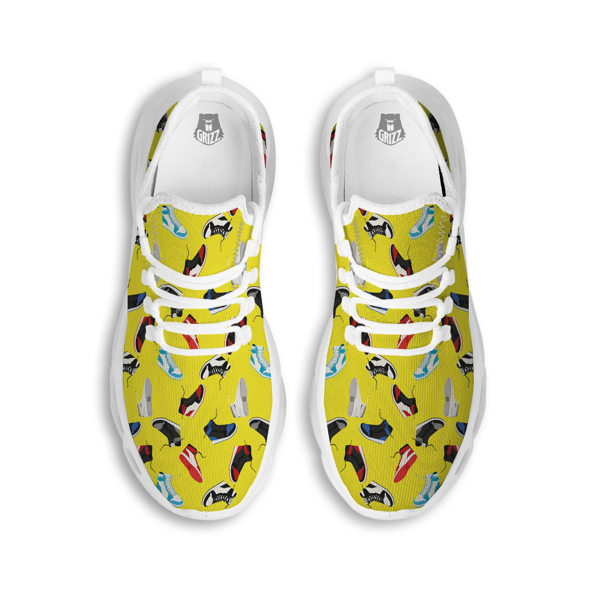 Emo Shoes Print Pattern White Running Shoes-grizzshop