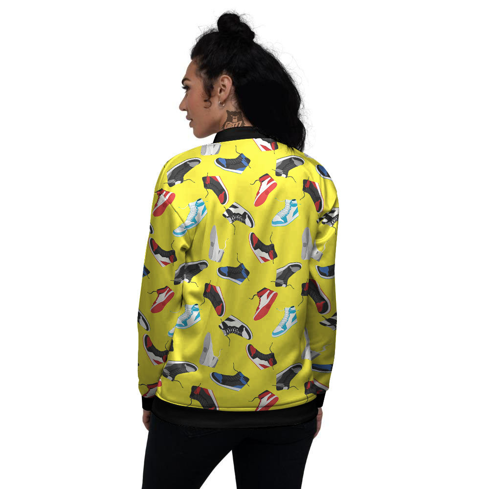 Emo Shoes Print Pattern Women's Bomber Jacket-grizzshop