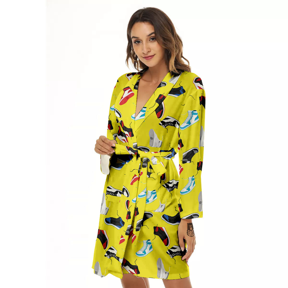 Emo Shoes Print Pattern Women's Robe-grizzshop