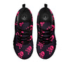 Emo Skull Pink Print Pattern Black Sneaker-grizzshop