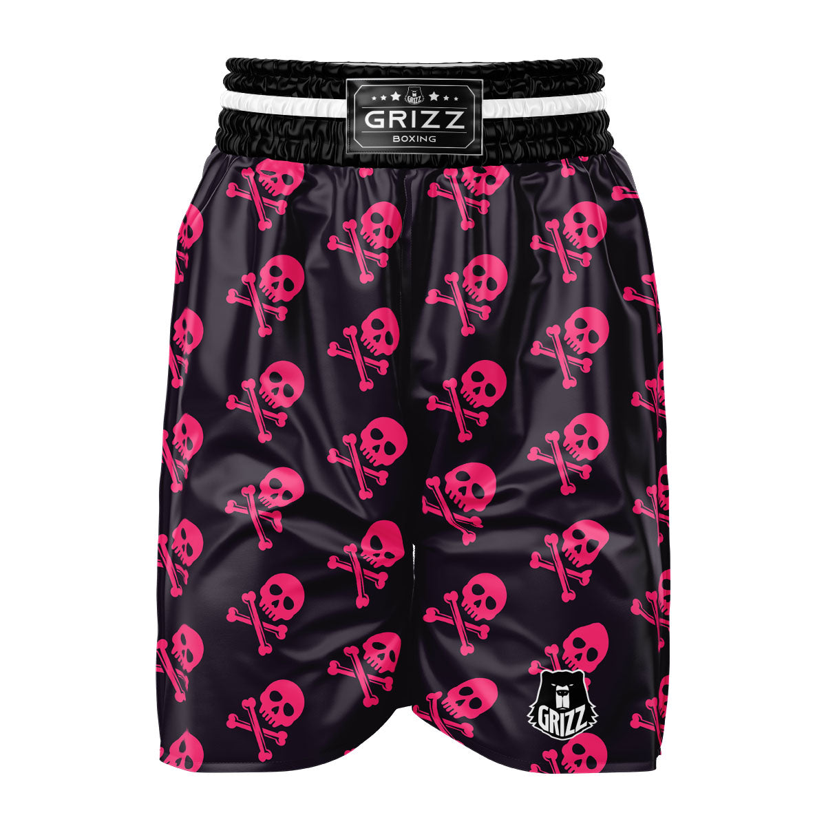 Emo Skull Pink Print Pattern Boxing Shorts-grizzshop