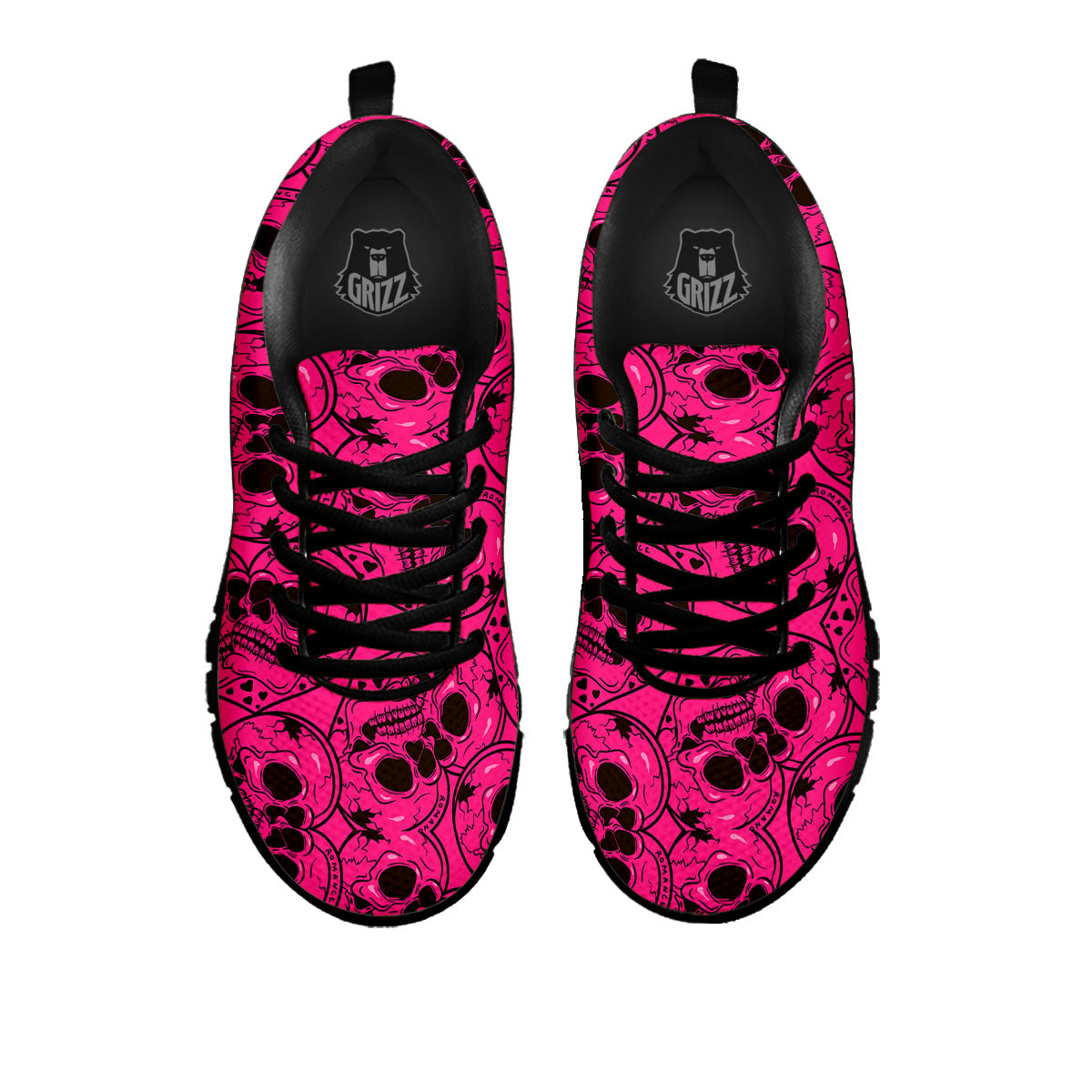 Emo Symbols Pink Print Pattern Black Sneaker-grizzshop