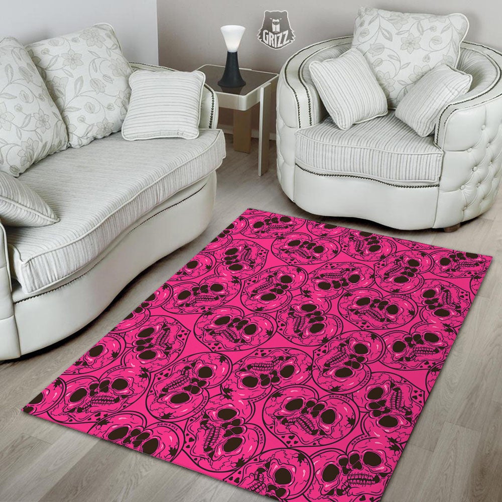 Emo Symbols Pink Print Pattern Floor Mat-grizzshop