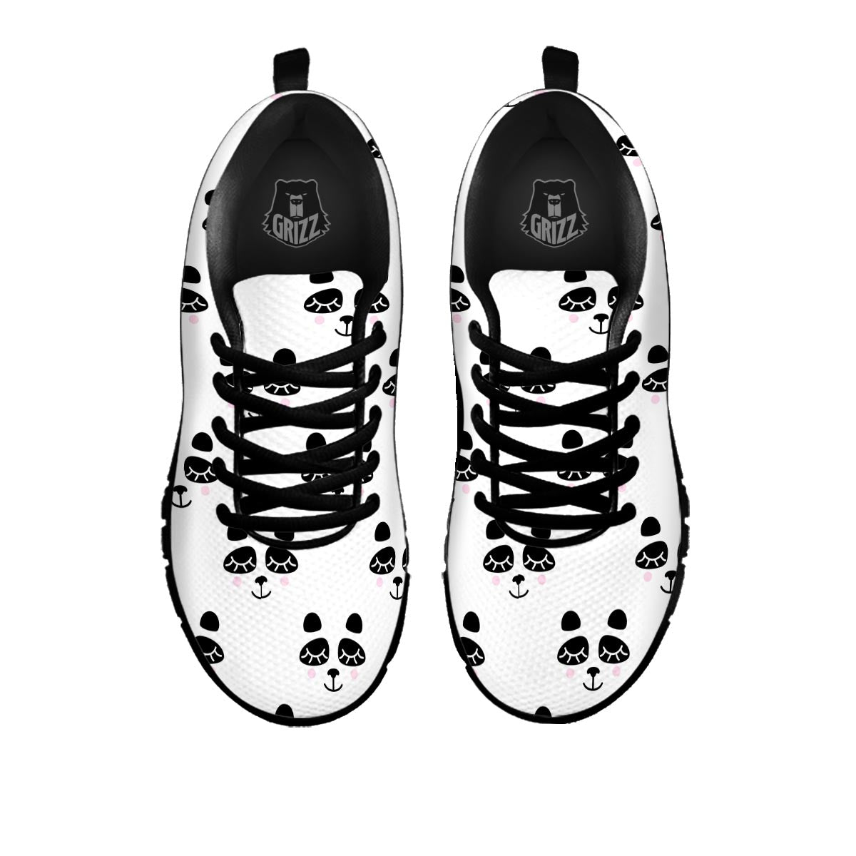 Emoji Bear Sleeping Print Pattern Black Sneaker-grizzshop