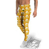 Emoji Beer Mugs Yellow Print Pattern Men's Leggings-grizzshop