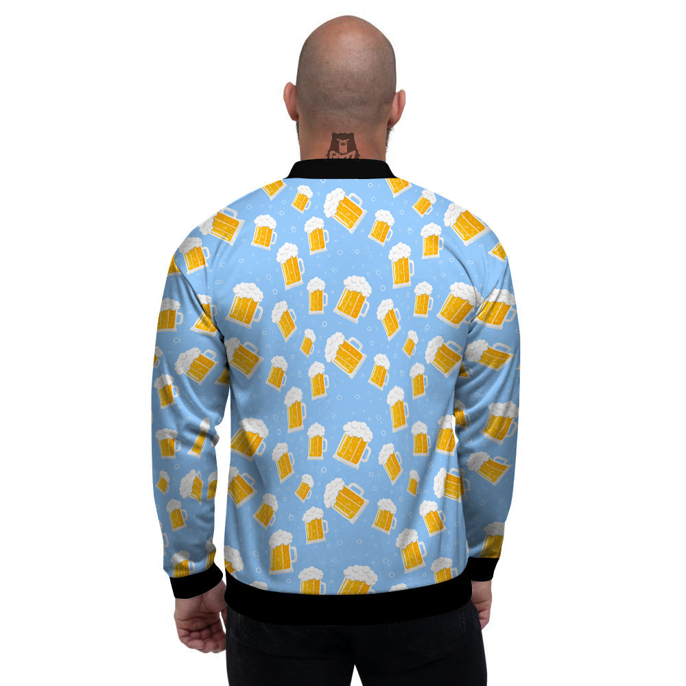 Emoji Beer Print Pattern Men's Bomber Jacket-grizzshop