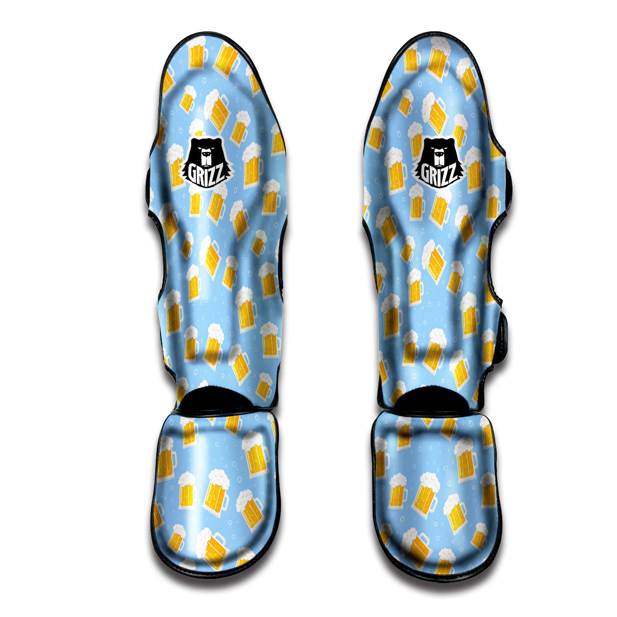 Emoji Beer Print Pattern Muay Thai Shin Guards-grizzshop