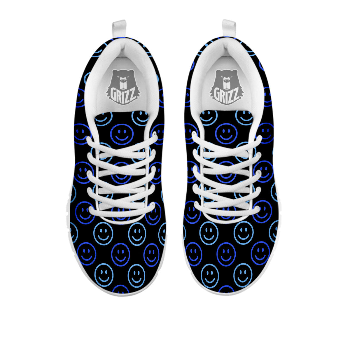 Emoji Blue Print Pattern White Sneaker-grizzshop