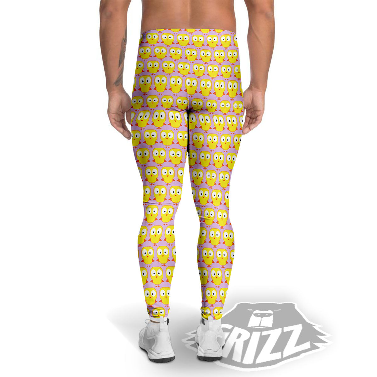 Emoji Chicken Love Print Pattern Men's Leggings-grizzshop