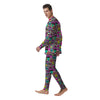 Emoji Comics Stripe Print Pattern Men's Pajamas-grizzshop