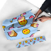 Emoji Dessert Pattern Print Automatic Foldable Umbrella-grizzshop
