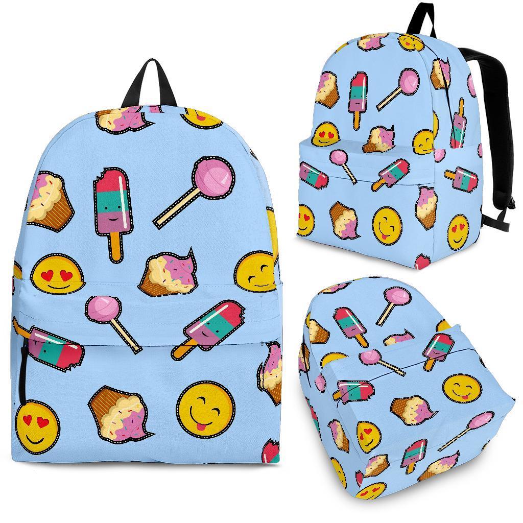 Emoji Dessert Pattern Print Backpack-grizzshop