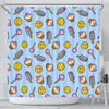 Emoji Dessert Pattern Print Bathroom Shower Curtain-grizzshop