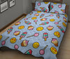 Emoji Dessert Pattern Print Bed Set Quilt-grizzshop