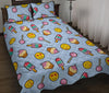 Emoji Dessert Pattern Print Bed Set Quilt-grizzshop