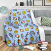 Emoji Dessert Pattern Print Blanket-grizzshop