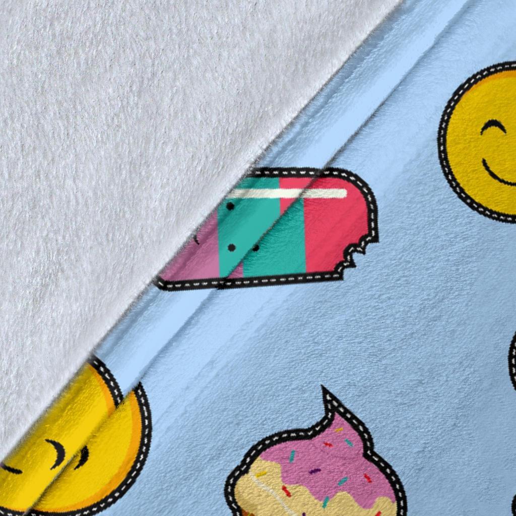 Emoji Dessert Pattern Print Blanket-grizzshop