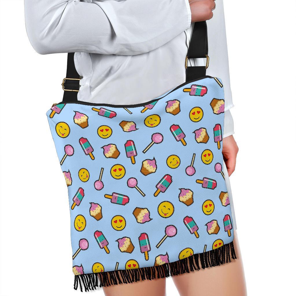 Emoji Dessert Pattern Print Crossbody bags-grizzshop