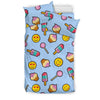 Emoji Dessert Pattern Print Duvet Cover Bedding Set-grizzshop