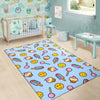 Emoji Dessert Pattern Print Floor Mat-grizzshop