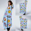 Emoji Dessert Pattern Print Hooded Blanket-grizzshop