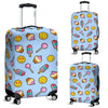 Emoji Dessert Pattern Print Luggage Cover Protector-grizzshop