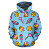 Emoji Dessert Pattern Print Men Women Pullover Hoodie-grizzshop