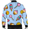 Emoji Dessert Pattern Print Men's Bomber Jacket-grizzshop