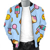 Emoji Dessert Pattern Print Men's Bomber Jacket-grizzshop