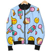 Emoji Dessert Pattern Print Men's Bomber Jacket-grizzshop