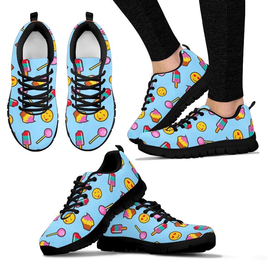 Emoji Dessert Pattern Print Sneaker Shoes For Men Women-grizzshop