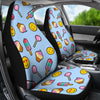 Emoji Dessert Pattern Print Universal Fit Car Seat Covers-grizzshop