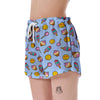 Emoji Dessert Pattern Print Women's Shorts-grizzshop