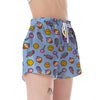 Emoji Dessert Pattern Print Women's Shorts-grizzshop