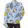 Emoji Dessert Pattern Print Women's Sweatshirt-grizzshop