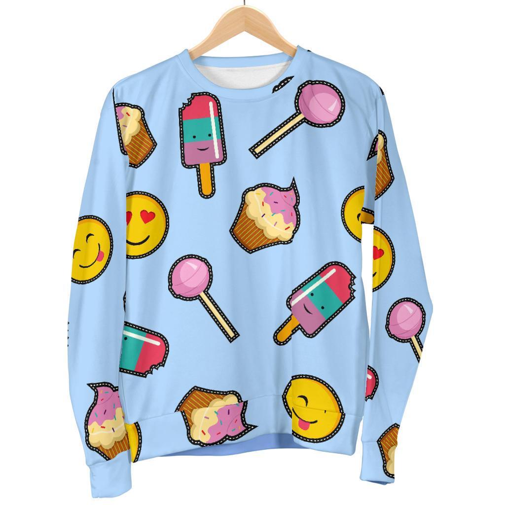 Emoji Dessert Pattern Print Women's Sweatshirt-grizzshop