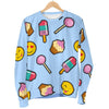 Emoji Dessert Pattern Print Women's Sweatshirt-grizzshop