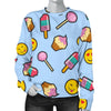 Emoji Dessert Pattern Print Women's Sweatshirt-grizzshop