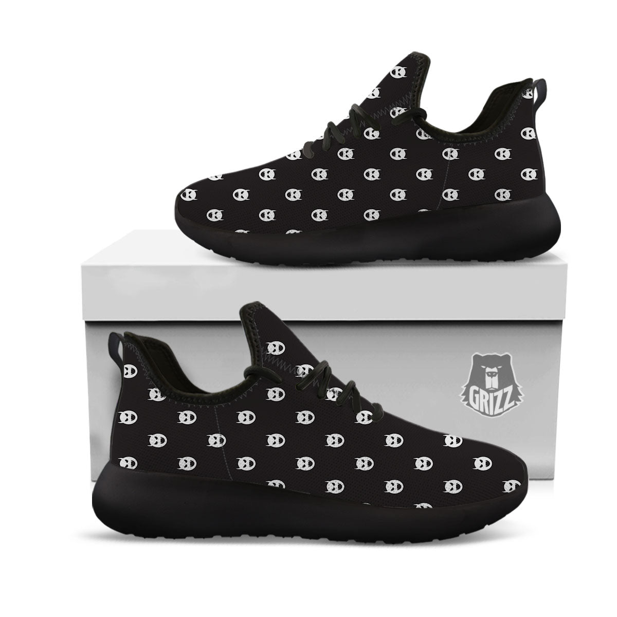 Emoji Devil Print Pattern Black Athletic Shoes-grizzshop
