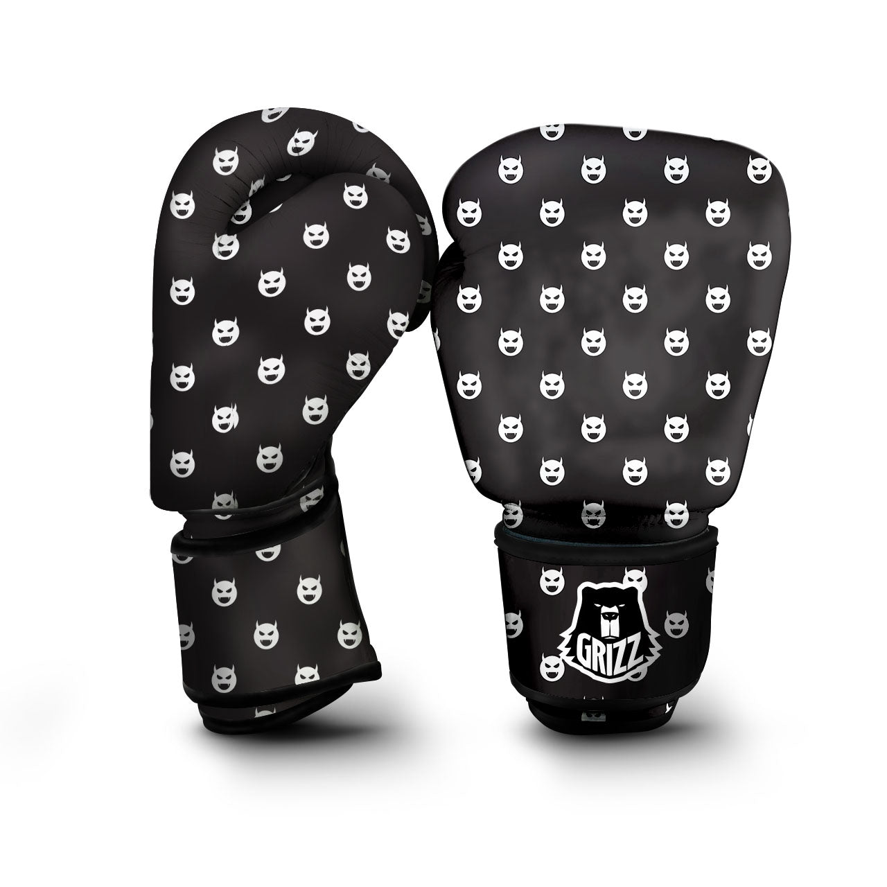 Emoji Devil Print Pattern Boxing Gloves-grizzshop