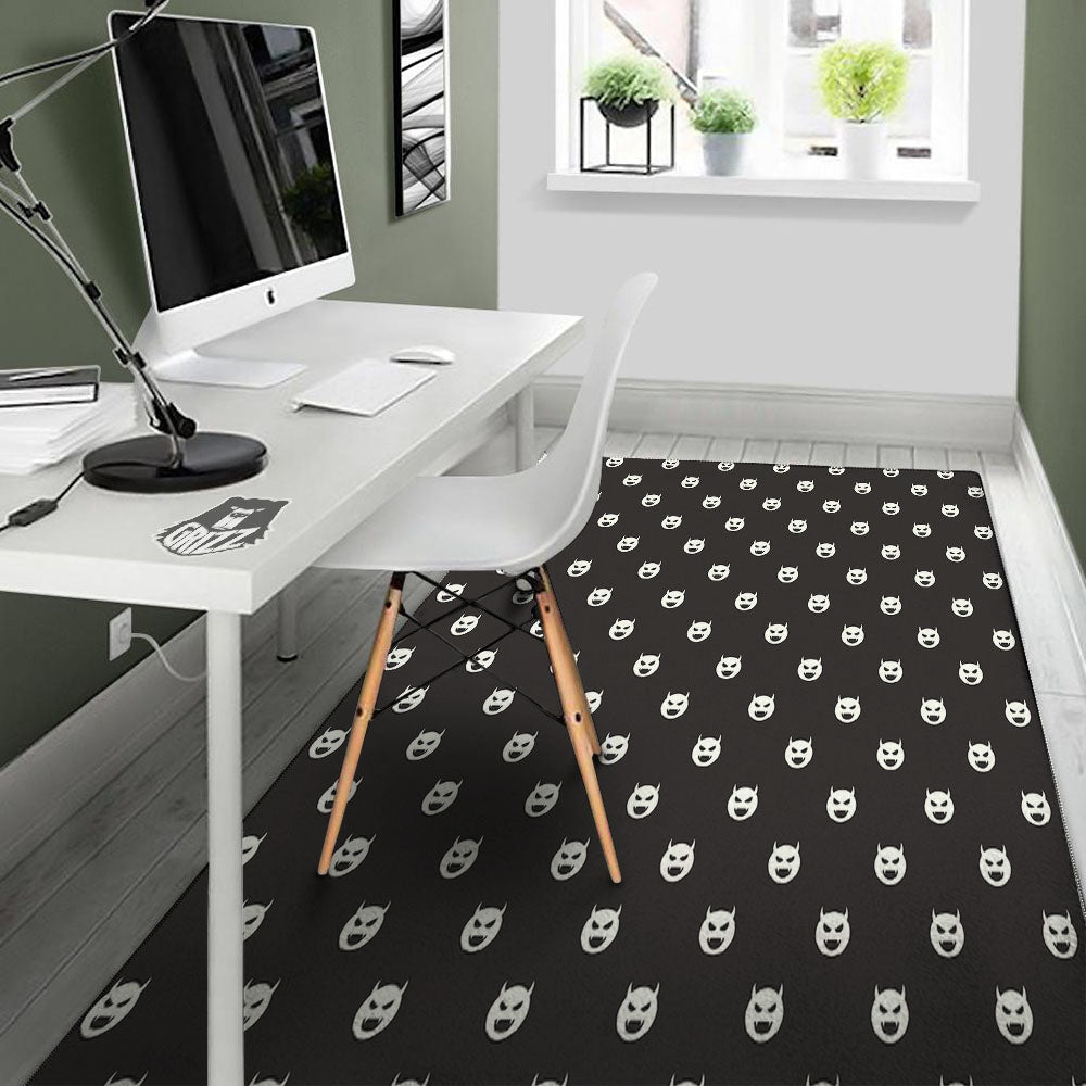 Emoji Devil Print Pattern Floor Mat-grizzshop